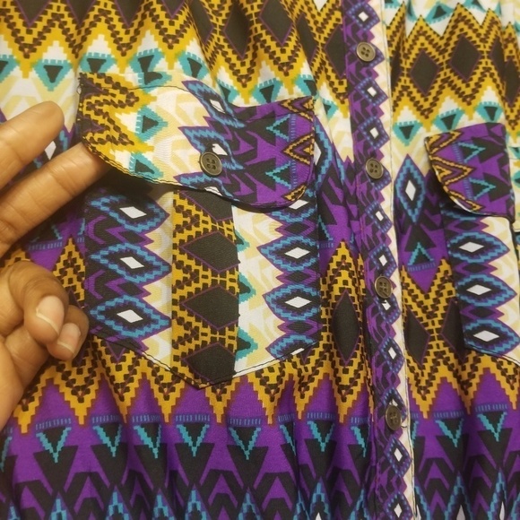 Speed Control | Women's Short Sleeve Geometric Print Dress (Size 3X) - Picture 5 of 8